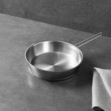 Hisar Teos Derin Çelik Tava 24 cm Metalik Renk Granit Kaplama Özellikli Tek Parça - Inox