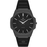 Hislon CL127N-04BS Safir Camlı Silikon Kordon Çelik Kasa 3 Atm Suya Dayanıklı Siyah Renk Erkek Kol Saati - Standart