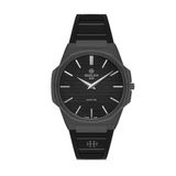 Hislon CL127N-04BS Safir Camlı Silikon Kordon Çelik Kasa 3 ATM Suya Dayanıklı Siyah Renk Erkek Kol Saati