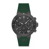 Hislon Ms147n-15Yn Yansıma Önleyici Safir Cam Silikon Kordon Çelik Kasa 10 Atm Suya Dayanıklı Yeşil Renk Erkek Kol Saati