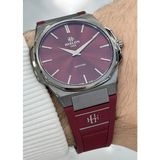 Hislon Orijinal Silikon Kordon Ultra Slim Erkek Kol Saati ILKCL127T-14KN - Bordo