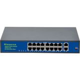 Hisource 16 Port Poe Switch + 2 Port Uplink Gigabit