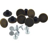 Hit Dükkan Büyük Boy 10 Adet Kot Pantolon Düğmesi, Jean Düğmesi Düz Antik Sarı (Bronz) 17MM