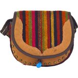 Hit Dükkan Kilim Kumaş Otantik Renkli Omuz Askılı (22CMX20CMX4CM) Iki Gözlü Kadın Çanta NO13