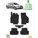 Hitaks Skoda Octavia Iıı Paspas 2013–2020 Uyumlu 4d Havuzlu Araca Özel Oto Paspas - Siyah