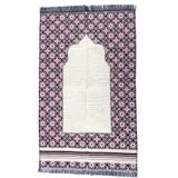 HitDukkan Çiçek Desenli Çeyizlik Hediyelik Saçaklı (67cmx110cm) Namaz Seccadesi (Krem)
