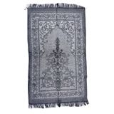 HitDukkan Gri Siyah Desenli Çeyizlik Hediyelik Saçaklı (67cmx110cm) İnce Namaz Seccadesi No23