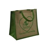 HitDukkan Hasır Plaj Çanta Piknik %100 Natural Jute Kumaş (30X30X8CM)