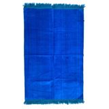 HitDukkan Kadife Düz Çeyizlik Hediyelik Saçaklı (70cmx110cm) Namaz Seccadesi (Mavi)