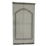 HitDukkan Kahverengi Desenli Çeyizlik Hediyelik Saçaklı (70cmx128cm) Namaz Seccadesi No3