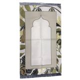 HitDukkan Yeşil Yaprak Desenli Çeyizlik Hediyelik Saçaklı (67cmx118cm) Namaz Seccadesi No4