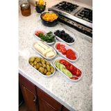Hitfoni Kahvaltılık 6'lı Oval Tabak & Kahvaltı Takımı & Düzenleyici 6'lı Set Krem