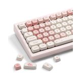 HITIME XVX Keycaps - Pembe Sevimli PBT Keycaps, MOA Keycaps Boya Süblimasyonu, Özel Klavye Keycaps 60 65 75 100% 100,% 75,% 65,% 60 Klavye, 142 Tuşlu Klavye Seti