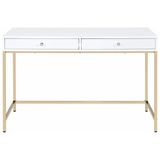 Hitit Dekorasyon Adriana Gold Metal Beyaz Çalışma Masası - 120 x 50 x 80 cm