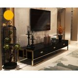 Hitit Dekorasyon Barbara Gold Metal Tv Ünitesi - Siyah - Gold