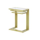 Hitit Dekorasyon Bruc Gold Metal 3'lü Zigon Sehpa