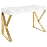 Hitit Dekorasyon Carrina Gold Metal Çalışma Masası - 76x 120 cm - Altın