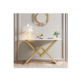 Hitit Dekorasyon Fiona Gold Metal Beyaz Dresuar