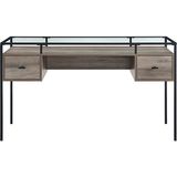 Hitit Dekorasyon Gianna Siyah Metal Çalışma Masası - 76 x 140 cm - Akçaağaç