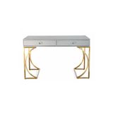 Hitit Dekorasyon Gold Metal Beyaz Çalışma Masası Madison