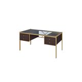 Hitit Dekorasyon Gold Metal Venge Çalışma Masası Megan