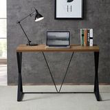 Hitit Dekorasyon Holly Siyah Metal Çalışma Masası - 76 x 120 cm