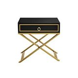Hitit Dekorasyon Jasmin Gold Metal Siyah Komodin Siyah