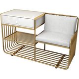 Hitit Dekorasyon Loren Gold Metal Benç Ayakkabılık Modern Tasarım ve Dayanıklı Malzeme ile