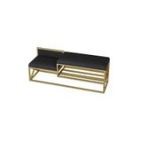 Hitit Dekorasyon Lulu Gold Metal Siyah Benç Ayakkabılık Siyah 120 x 40