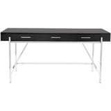 Hitit Dekorasyon Mandy Paslanmaz Metal Siyah Çalışma Masası - 160 x 75 x 76 cm - Gümüş