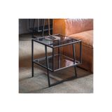 Hitit Dekorasyon Miranda Siyah Metal&cam Yan Sehpa Siyah1 45 x 45