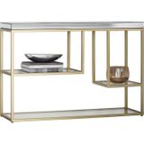 Hitit Dekorasyon Nina Gold Metal Dresuar / Konsol Gümüş Tabla