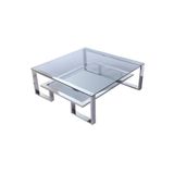 Hitit Dekorasyon Paslanmaz Metal / Cam Orta Sehpa Labarna