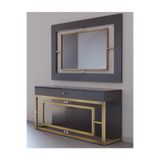 Hitit Dekorasyon Raina Ayna&dresuar Takım Gold-Siyah