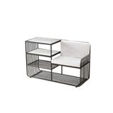 Hitit Dekorasyon Rebeca Siyah Metal Benç Ayakkabılık Siyah 45 x 45