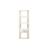 Hitit Dekorasyon Rihanna Gold Metal Beyaz Kitaplık & Raf Gold