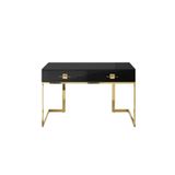 Hitit Dekorasyon Rihanna Gold Metal Siyah Çalışma Masası Gold3