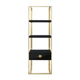 Hitit Dekorasyon Rihanna Gold Metal Siyah Kitaplık & Raf Gold1