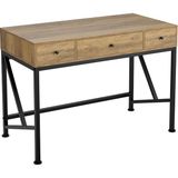Hitit Dekorasyon Sophia Siyah Metal Ahşap Çalışma Masası - 75 x 110 cm