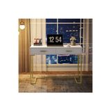Hitit Dekorasyon Vivian Gold Metal Beyaz Çalışma Masası Gold