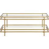Hitit Dekorasyon Yashira Gold Metal Cam Orta Sehpa