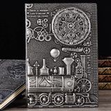 Hitit Hediyelik Gümüş Tren Kabartmalı Deri Defter