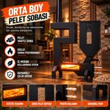 Hitit Pelet Sobası Orta Boy (Geniş Yakıt Hazneli)