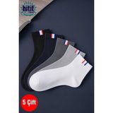 Hitit Socks Erkek 5 Çift Modern Tarz Kısa Konç Soket Çorap Çok Renkli - 40 - 44