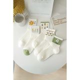 Hitit Socks Kadın 5 Çift Yüksek Pamuklu Nefes Alabilen Esnek Kolej Soket Çorap - 35 - 40 - Yeşil