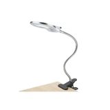 Hitteknoloji Mandallı Masa Üstü Büyüteç, 6x Yakınlaştırma, 2 LED Lambalı