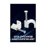 Hiva Çelik Çivili Kroşe, Kablo Klipsi, Dayanıklı, Plastik, Beyaz, Pratik, Kablo Sabitleme Aparatı, Elektrik, Tesisat Düzenleme Için, Çivi Klips Seti, 100 Adet (No:3) - Option-1 - 0 - Siyah