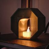 Hivhestın Dekoratif Geometrik LED Mumluk | 3D Yazıcı Baskı PLA Malzeme (10x10x6 cm)
