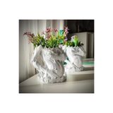 hivhestın Gaia'nın Kucaklaması Heykel Saksı | 3D Baskı Sanatı | 16 cm Yükseklik | Modern Dekoratif Beyaz
