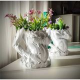 Hivhestın Gaia'nın Kucaklaması Heykel Saksı | 3D Baskı Sanatı | 16 cm Yükseklik | Modern Dekoratif